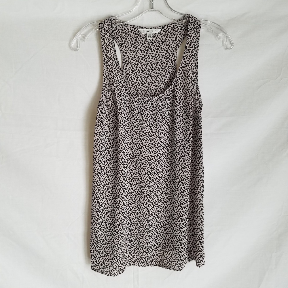 CAbi Racer Back Blouse Tank Top Animal Print XS